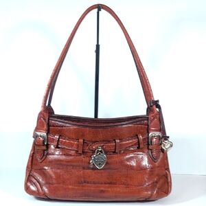 Brighton Kennedy Raisin Leather Hand Bag